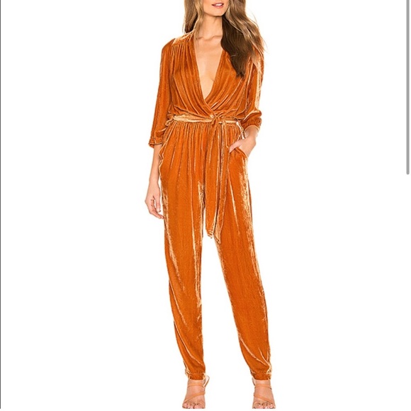 Revolve Young Fabulous & Broke Bellows Jumpsuit Orange Size Small